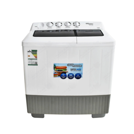 سوبر جنرال غسالة حوضين 18 كجم, ابيض - KSGW1888N