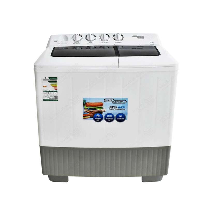 ksgw1086n_2.png سوبر جنرال غسالة حوضين 18 كجم, ابيض - KSGW1888N - الصورة 1