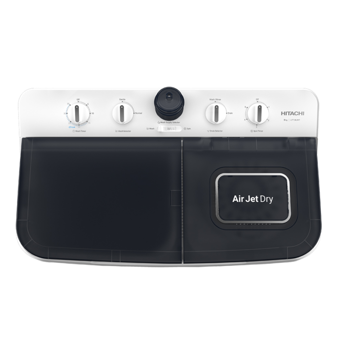 ⁦غسالة هيتاشي بحوضين سعة 8 كغ – رمادي غامق – LTT08JWTMRG⁩ - الصورة ⁦4⁩