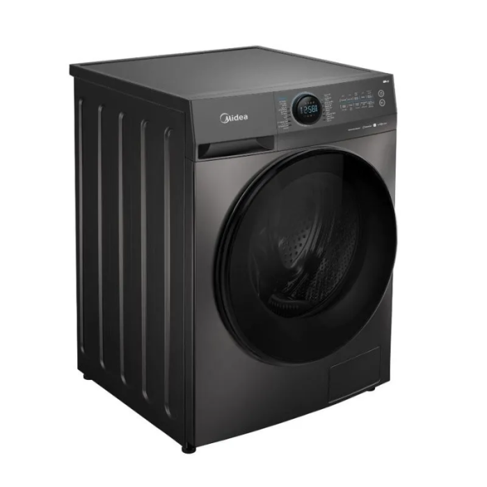 ⁦ميديا غسالة منزلية اتوماتيك تعبئة امامية 8 كجم، عناية بالبخار، انفرتر، تيتانيوم - MF200W80W1TSA⁩ - الصورة ⁦3⁩