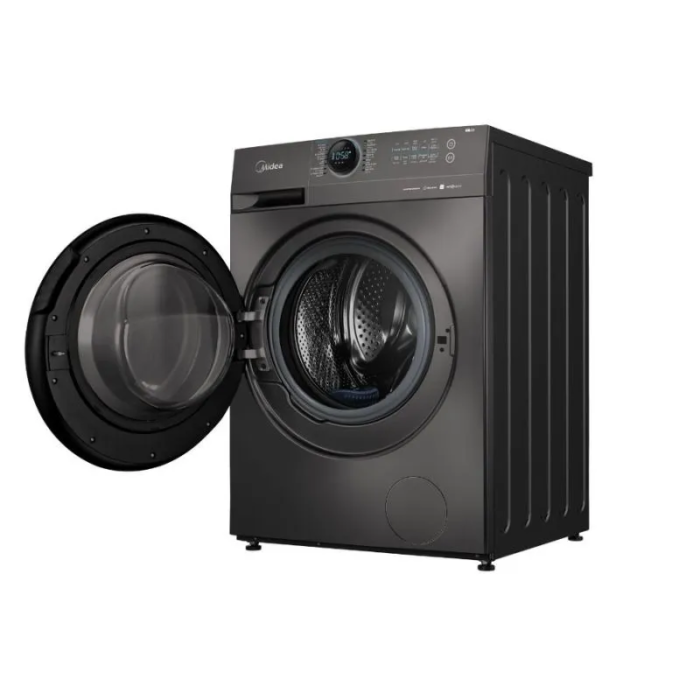 ⁦ميديا غسالة منزلية اتوماتيك تعبئة امامية 8 كجم، عناية بالبخار، انفرتر، تيتانيوم - MF200W80W1TSA⁩ - الصورة ⁦5⁩