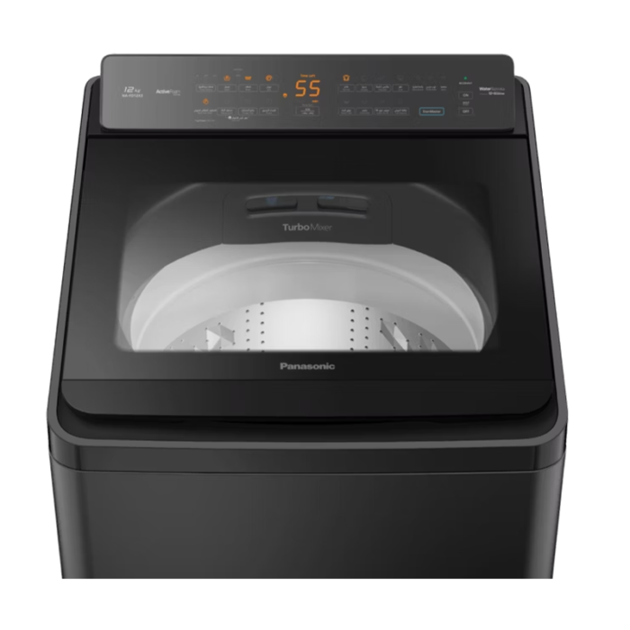 ⁦غسالة باناسونيك أوتوماتيك علوية ,سعة 12 كجم  ,تنشيف بنسبة 75%  ,تقنية إنفرتر موفرة للطاقة  ,لون فضي غامق -  NA-FD12X3BSA⁩ - الصورة ⁦4⁩