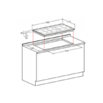 أريستون مسطح مدمج، 5 شعلات، 90 سم، نظام أمان، إشعال ذاتي، ستانلس ستيل ايطالي - PK951TGHSA - الصورة 2
