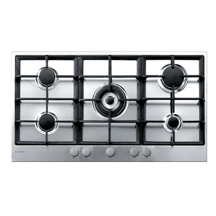 ⁦أريستون مسطح مدمج، 5 شعلات، 90 سم، نظام أمان، إشعال ذاتي، ستانلس ستيل ايطالي - PK951TGHSA⁩ - الصورة ⁦3⁩