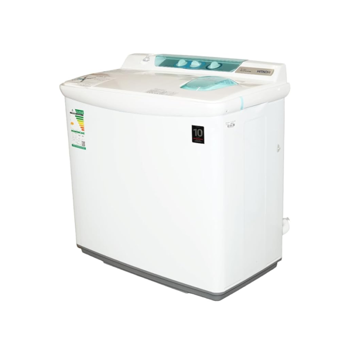 ⁦هيتاشي غسالة حوضين، سعة 10.5 كيلوجرام، لون أبيض-PS-1055JWH⁩ - الصورة ⁦3⁩