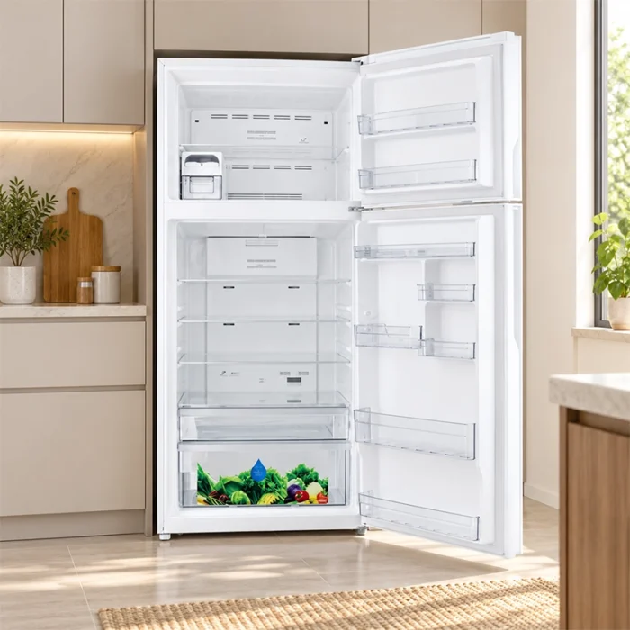⁦ثلاجة هيتاشي Hitachi بابين 19.4 قدم فريزر علوي إنفرتر أبيض – R-V700PS7K-1TWH⁩ - الصورة ⁦5⁩