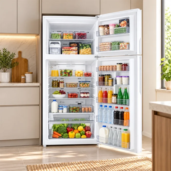 ⁦ثلاجة هيتاشي Hitachi بابين 19.4 قدم فريزر علوي إنفرتر أبيض – R-V700PS7K-1TWH⁩ - الصورة ⁦7⁩