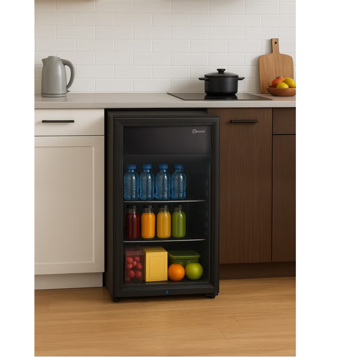 ⁦ثلاجة دانسات عرض باب واحد – 3 قدم³ – 85 لتر – 3 أرفف – أسود – DAN230SC⁩ - الصورة ⁦3⁩