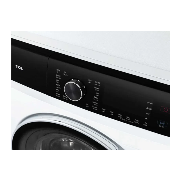 ⁦غسالة تي سي إل أوتوماتيك أمامية 8 كغ تنشيف 100% – TCL TWD-C805W أبيض⁩ - الصورة ⁦5⁩