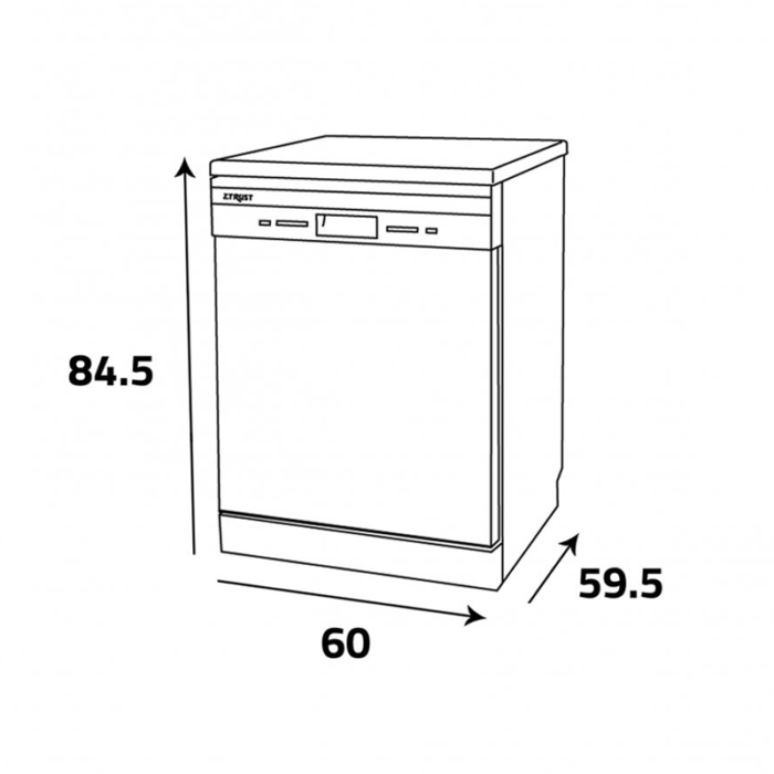 ⁦زتريست غسالة الاطباق - 15 برنامج- 8كيلو- لون استيل -ZW158STD⁩ - الصورة ⁦7⁩