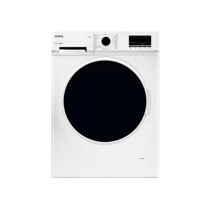 ⁦فيستيل غسالة اتوماتيك تعبئة امامية، 12 كجم ، تنشيف 75%، 1200 دورة في الدقيقة، تركي ، انفرتر ، ديجيتال، أبيض - WB12124⁩ - الصورة ⁦2⁩