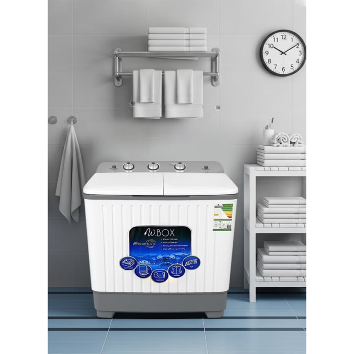 ⁦غسالة حوضين دبليو بوكس 7 كيلو أبيض WB9010L⁩ - الصورة ⁦3⁩