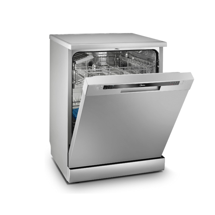 ⁦ميديا غسالة صحون 12 مكان، 7 برامج، 2 رف، فضي -WQP125201CSEG⁩ - الصورة ⁦3⁩