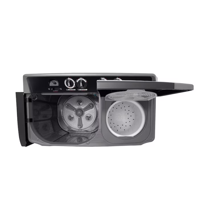 ⁦غسالة LG بحوضين سعة 12 كغ – رمادي غامق  – WTT1210OM1⁩ - الصورة ⁦3⁩