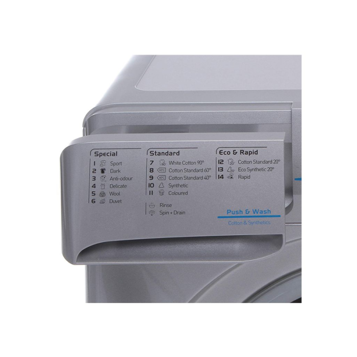 ⁦إنديست غسالة تحميل أمامي – 9 كجم غسيل – 16 برنامج – فضي – XWE91283XS 60HZ⁩ - الصورة ⁦6⁩