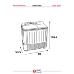 ز.ترست غسالة حوضين، 12كيلو-غسيل ، 7كيلو-تجفيف -لون ابيض-ZWM120N2 - الصورة 5