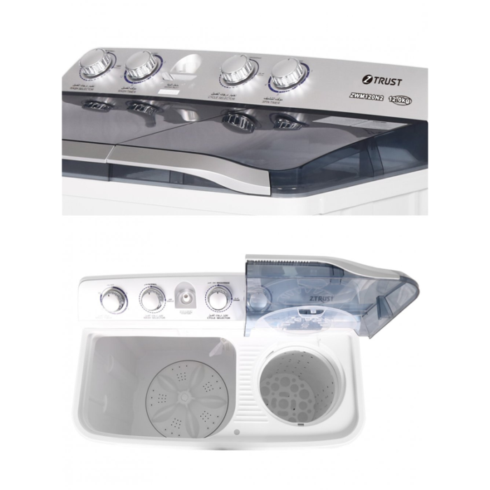 ⁦ز.ترست-غسالة حوضين، 10كيلو-غسيل ، 6كيلو-تجفيف- ZWM100N2⁩ - الصورة ⁦4⁩
