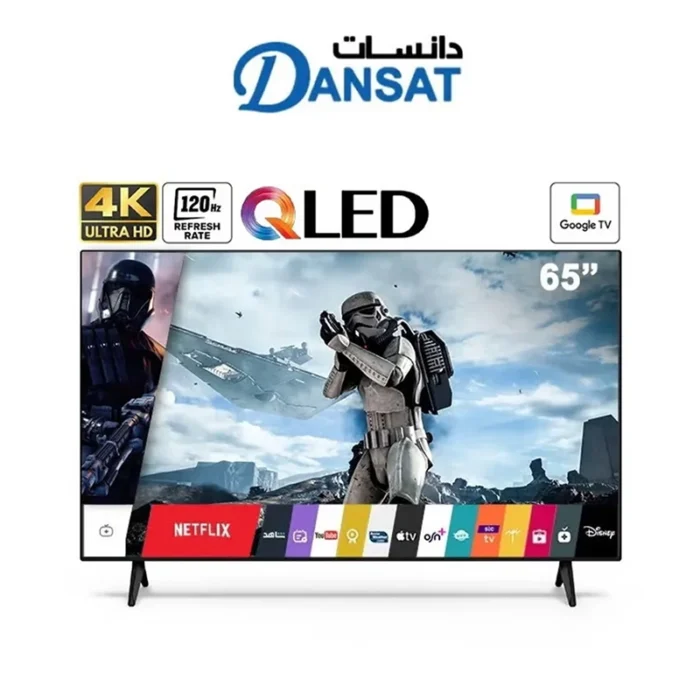 ⁦شاشة دانسات 65 بوصة QLED بدقة 4K UHD بتردد 120 هرتز نظام تشغيل Google TV ودعم HDR10 مع رسيفر داخلي موديل DTD65QLED120HZ⁩ - الصورة ⁦5⁩