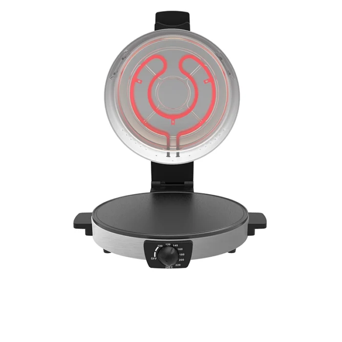 ⁦صانعة بيتزا وخبز عربي من كولن بقطر 30 سم وقدرة 1800 واط لتحضير سريع ومتساوٍ مع تصميم عملي باللون سلفر 800109004⁩ - الصورة ⁦2⁩