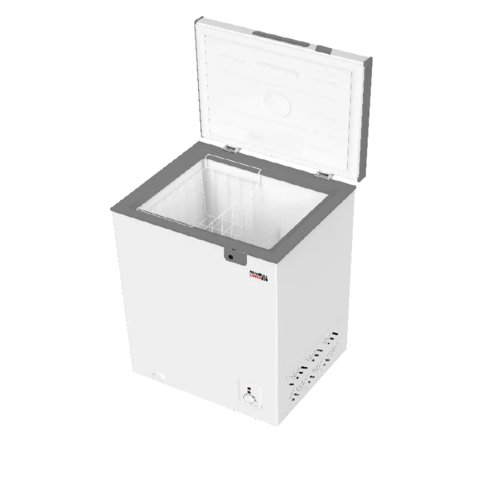 ⁦جنرال لاينز فريزر و ثلاجة 2 في 1  ،  5 مستويات للتجميد و التبريد ، تبريد رباعي الإتجاهات 142 لتر - 5.1 قدم ابيض GLCF151D⁩ - الصورة ⁦2⁩