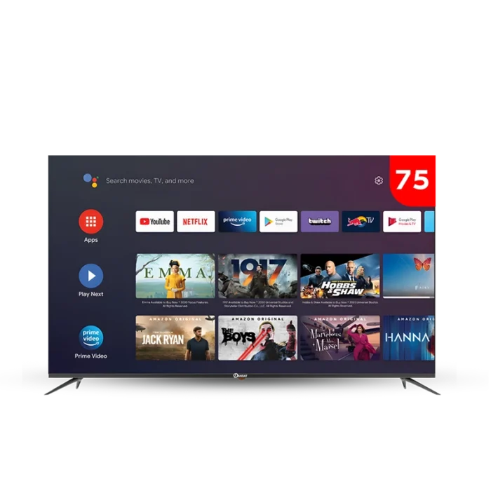⁦شاشة دانسات 75 بوصة QLED بدقة 4K UHD بتردد 120 هرتز نظام تشغيل Google TV ودعم HDR10 مع رسيفر داخلي موديل DTD75BUQLED120HZ⁩ - الصورة ⁦1⁩
