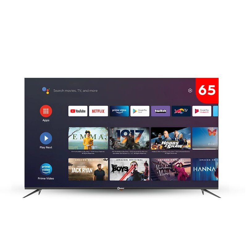 65 Qled شاشة دانسات 65 بوصة QLED بدقة 4K UHD بتردد 120 هرتز نظام تشغيل Google TV ودعم HDR10 مع رسيفر داخلي موديل DTD65QLED120HZ - الصورة 1