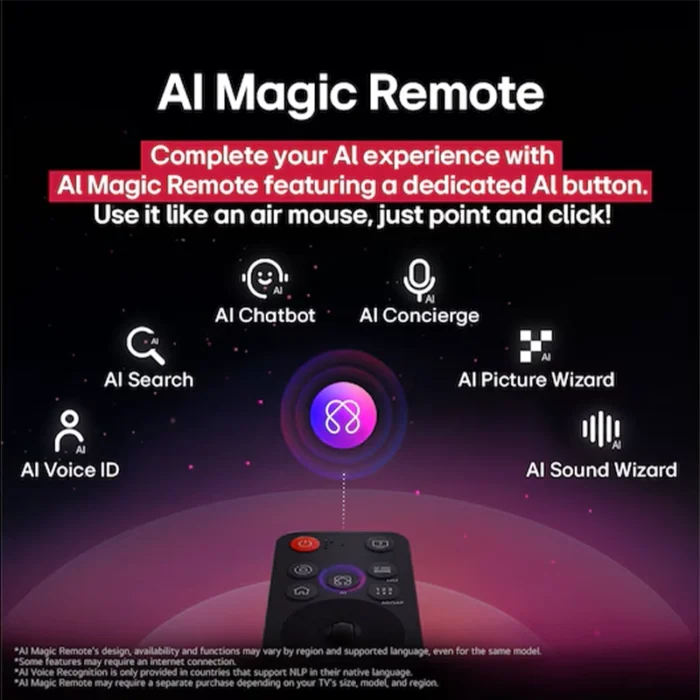 ⁦شاشة إل جي كيو نيد 75 بوصة سمارت بدقة 4K مع ريموت ماجيك بالذكاء الاصطناعي ونظام WebOS 25  - 75QNED70A6A⁩ - الصورة ⁦5⁩