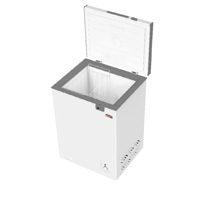 ⁦جنرال لاينز فريزر و ثلاجة 2 في 1  ،  5 مستويات للتجميد و التبريد ، تبريد رباعي الإتجاهات  99 لتر - 3.5 قدم ابيض GLCF101D⁩ - الصورة ⁦2⁩