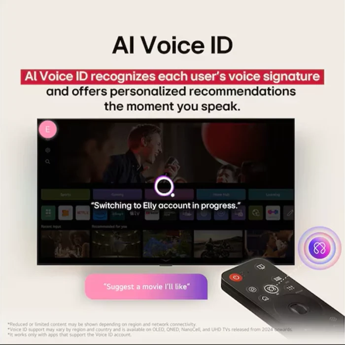 ⁦شاشة إل جي كيو نيد 75 بوصة سمارت بدقة 4K مع ريموت ماجيك بالذكاء الاصطناعي ونظام WebOS 25  - 75QNED70A6A⁩ - الصورة ⁦6⁩