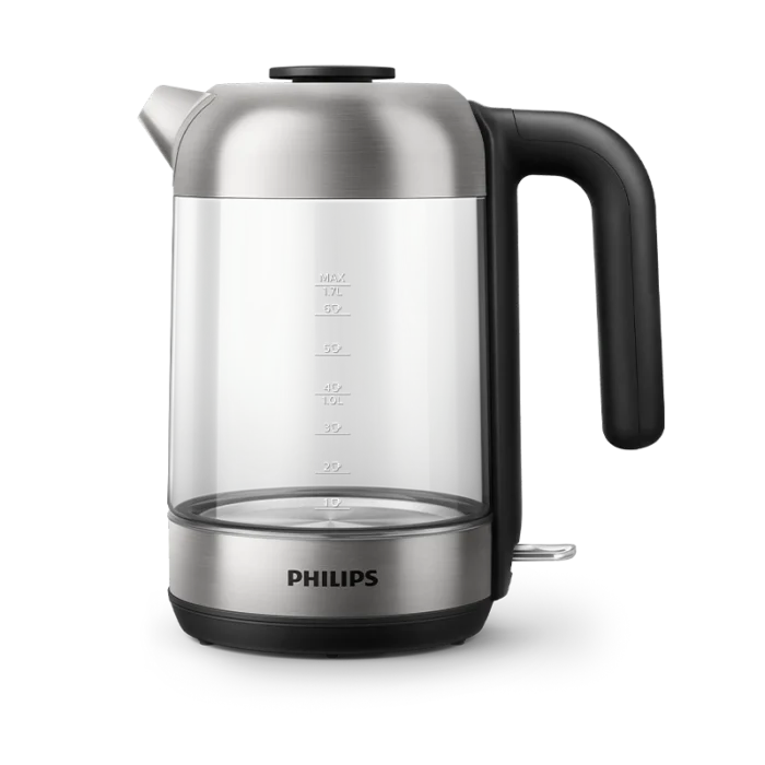 vrs_1e97b84a81afff5d0fe314ac1a2f572113bbe95b غلاية مياه فيليبس 2200 واط ،زجاج، ، سعة 1.7 لتر ، قاعدة دوارة 360 درجة ، وحدة التحكم من Strix ، فلتر قابل للإزالة ، فتحة لتخزين السلك HD933981 - الصورة 1