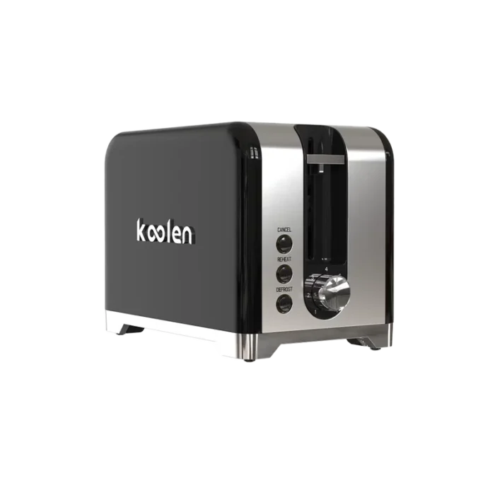 ⁦محمصة خبز مزدوجة من الستانلس ستيل – 930 واط – لون أسود فخم موديل 800104016⁩ - الصورة ⁦3⁩