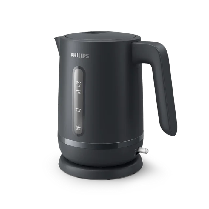 ⁦غلاية مياه فيليبس 2200 واط ، سعة 1.7 لتر ، قاعدة دوارة 360 درجة ، التشغيل/الإيقاف التلقائي ، فلتر قابل للإزالة ، رمادي فحمي HD931490⁩ - الصورة ⁦1⁩