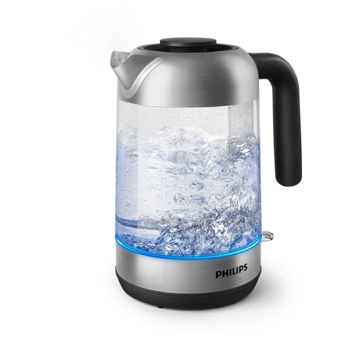 ⁦غلاية مياه فيليبس 2200 واط ،زجاج، ، سعة 1.7 لتر ، قاعدة دوارة 360 درجة ، وحدة التحكم من Strix ، فلتر قابل للإزالة ، فتحة لتخزين السلك  HD933981⁩ - الصورة ⁦2⁩