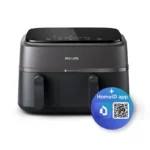 ⁦مقلاة هوائية  فيليبس 2 درج ، شاشة لمس ، 8 إعدادات مسبقة ، 2750 واط سعة 9 لتر ، اتصال هوم اي دي  لون أسود NA35009⁩ - الصورة ⁦4⁩