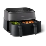 ⁦مقلاة هوائية  فيليبس 2 درج ، شاشة لمس ، 8 إعدادات مسبقة ، 2750 واط سعة 9 لتر ، اتصال هوم اي دي  لون أسود NA35009⁩ - الصورة ⁦6⁩