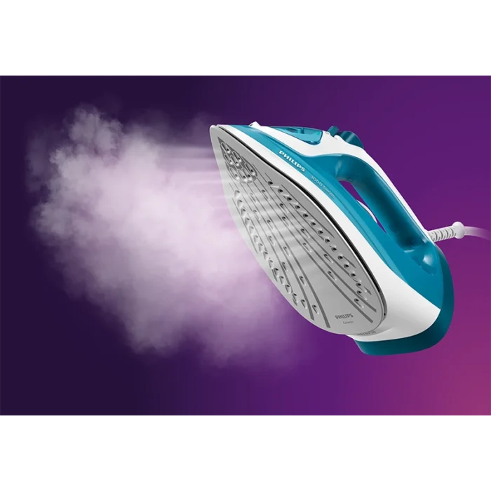 ⁦كاوية فيليبس بخار 2100 واط ، سعة 300 مل،  قاعدة سيراميك غير لاصقة، مانع تقطير ، لون ازرق DST301126⁩ - الصورة ⁦4⁩