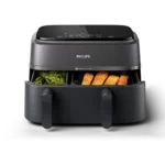 ⁦مقلاة هوائية  فيليبس 2 درج ، شاشة لمس ، 8 إعدادات مسبقة ، 2750 واط سعة 9 لتر ، اتصال هوم اي دي  لون أسود NA35009⁩ - الصورة ⁦5⁩