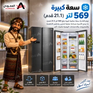 ثلاجة ميديا 21.1 قدم 569 لتر بابين متجاورين ذكية – MDRS791MYU46D 1 Untitled 1 5