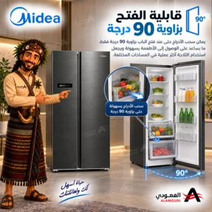 ثلاجة ميديا 21.1 قدم 569 لتر بابين متجاورين ذكية – MDRS791MYU46D 3 Untitled 3 5