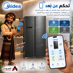 ثلاجة ميديا 21.1 قدم 569 لتر بابين متجاورين ذكية – MDRS791MYU46D 6 Untitled 6 5