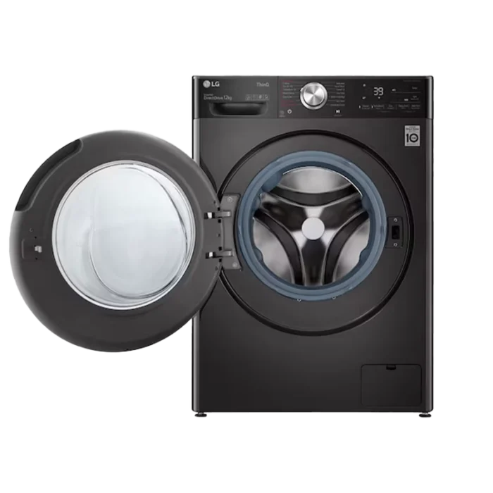 ⁦غسالة إل جي أوتوماتيك أمامية 12 كغ أسود استيل – LG Vivace AI DD + TurboWash + Steam+⁩ - الصورة ⁦2⁩