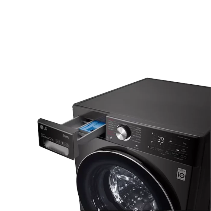 ⁦غسالة إل جي أوتوماتيك أمامية 12 كغ أسود استيل – LG Vivace AI DD + TurboWash + Steam+⁩ - الصورة ⁦5⁩