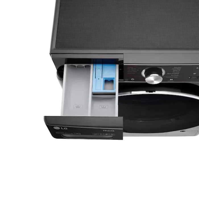 ⁦غسالة إل جي أوتوماتيك أمامية 12 كغ أسود استيل – LG Vivace AI DD + TurboWash + Steam+⁩ - الصورة ⁦6⁩