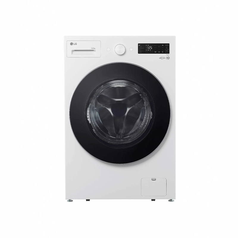 WSN1508WHT غسالة ونشافة إل جي أمامية 15 كغ غسيل / 8 كغ تنشيف أبيض – AI DD + TurboWash 360° - الصورة 1