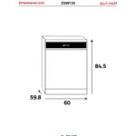 غسالة صحون ز.ترست ، 7برامج ، 12طقم ، شاشة ديجيتال - أستيل ZDW13S - الصورة 5