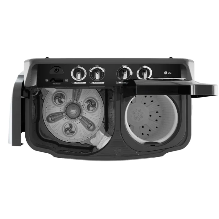 ⁦غسالة إل جي حوضين 8 كغ أسود – LG WTT0807OM (صنع في الهند)⁩ - الصورة ⁦2⁩