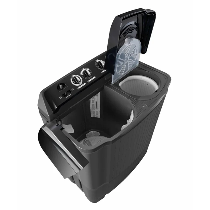 ⁦غسالة إل جي حوضين 8 كغ أسود – LG WTT0807OM (صنع في الهند)⁩ - الصورة ⁦3⁩