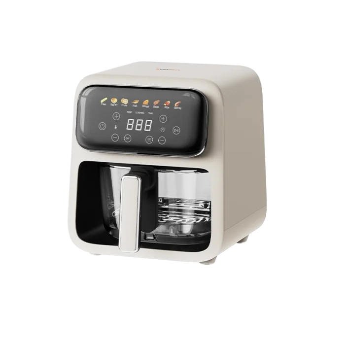 ⁦قلاية هوائية كولن بسلة زجاجية 4 لتر – 1200 واط – أبيض – 816102025⁩ - الصورة ⁦3⁩