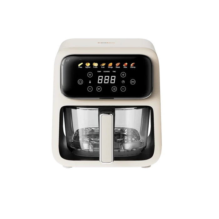 ⁦قلاية هوائية كولن بسلة زجاجية 4 لتر – 1200 واط – أبيض – 816102025⁩ - الصورة ⁦1⁩