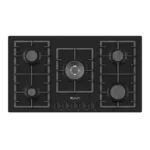 موقد غاز بلت إن بولم 90 سم – 5 عيون – شعلة دبل ثلاثية وسط أمامي – شبك ثقيل – إيطالي – B95-902NERO